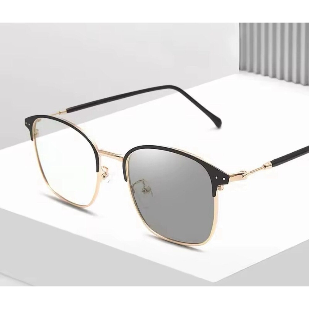 Photochromic Frameless Eyeglasses for Men Fashion Glasses Anti Radiation Eye Sun
